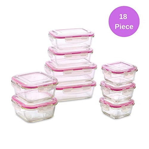 Glasslock Food Storage Airtight Glass Container 18pc Set Microwave & Oven Safe 